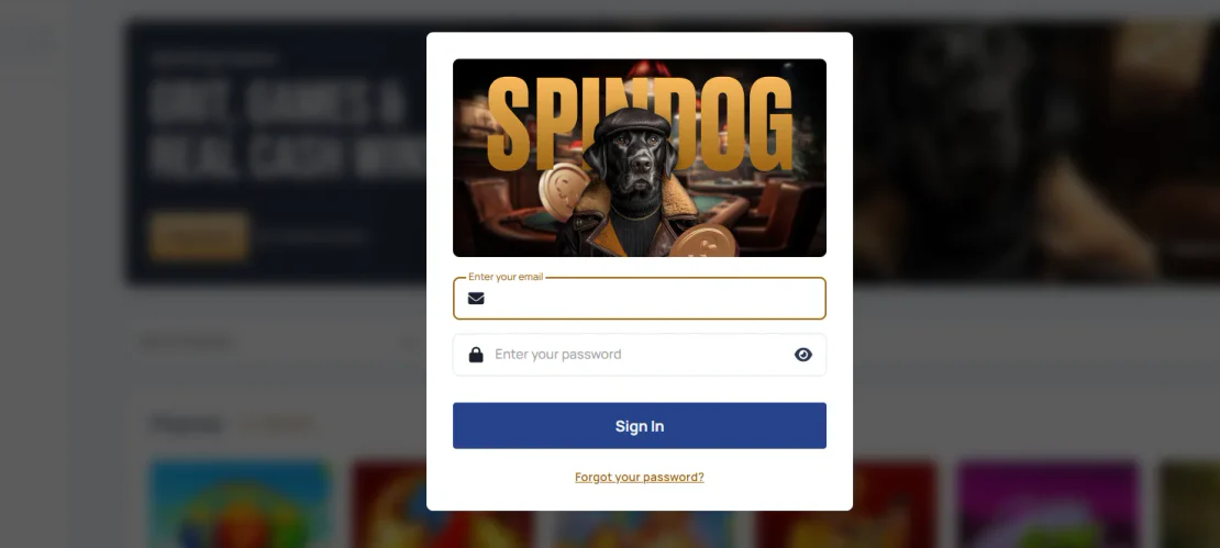 spindog casino login